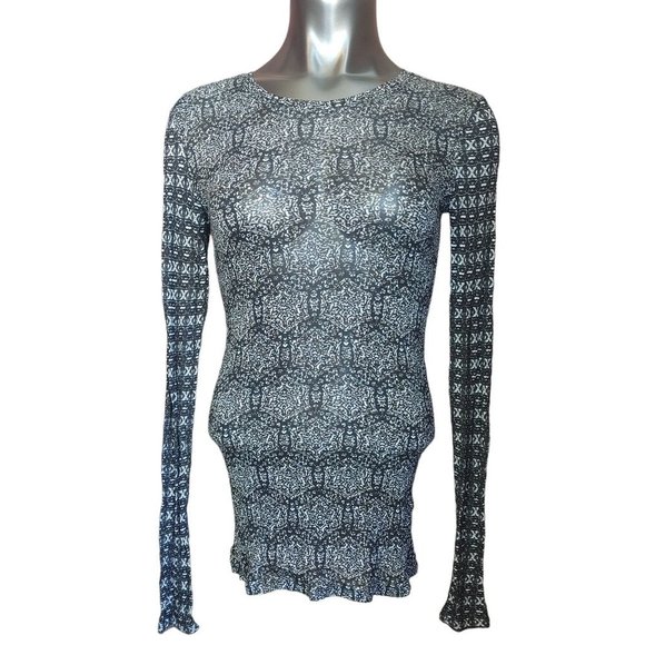 PHILOSOPHY Womens S Patterned Bodycon Long Sleeve Tunic Top Dress - Picture 1 of 4